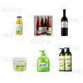 HZPK MT-120 semi automatic two side wash care label sticker printing press labeling machine for round cosmetics bottle